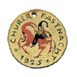 1925 - Churer Narr auf Bündner Wappentier - Gips - die gleiche wie 1923 nur diesmal bemalt 